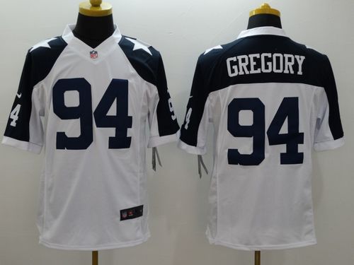 Nike Cowboys #94 Randy Gregory White Thanksgiving Throwback Men's Stitched NFL Limited Jersey - Click Image to Close